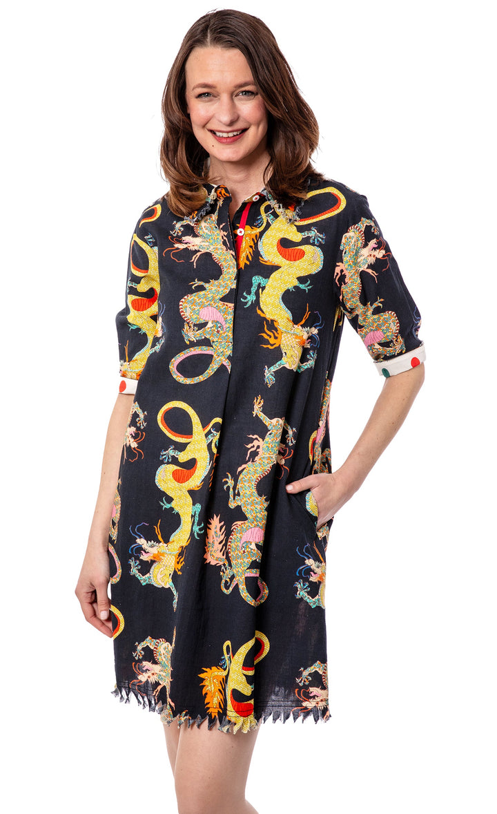 Dizzy-Lizzie Chatham Dress - Black Dragon available at Barbara Katz