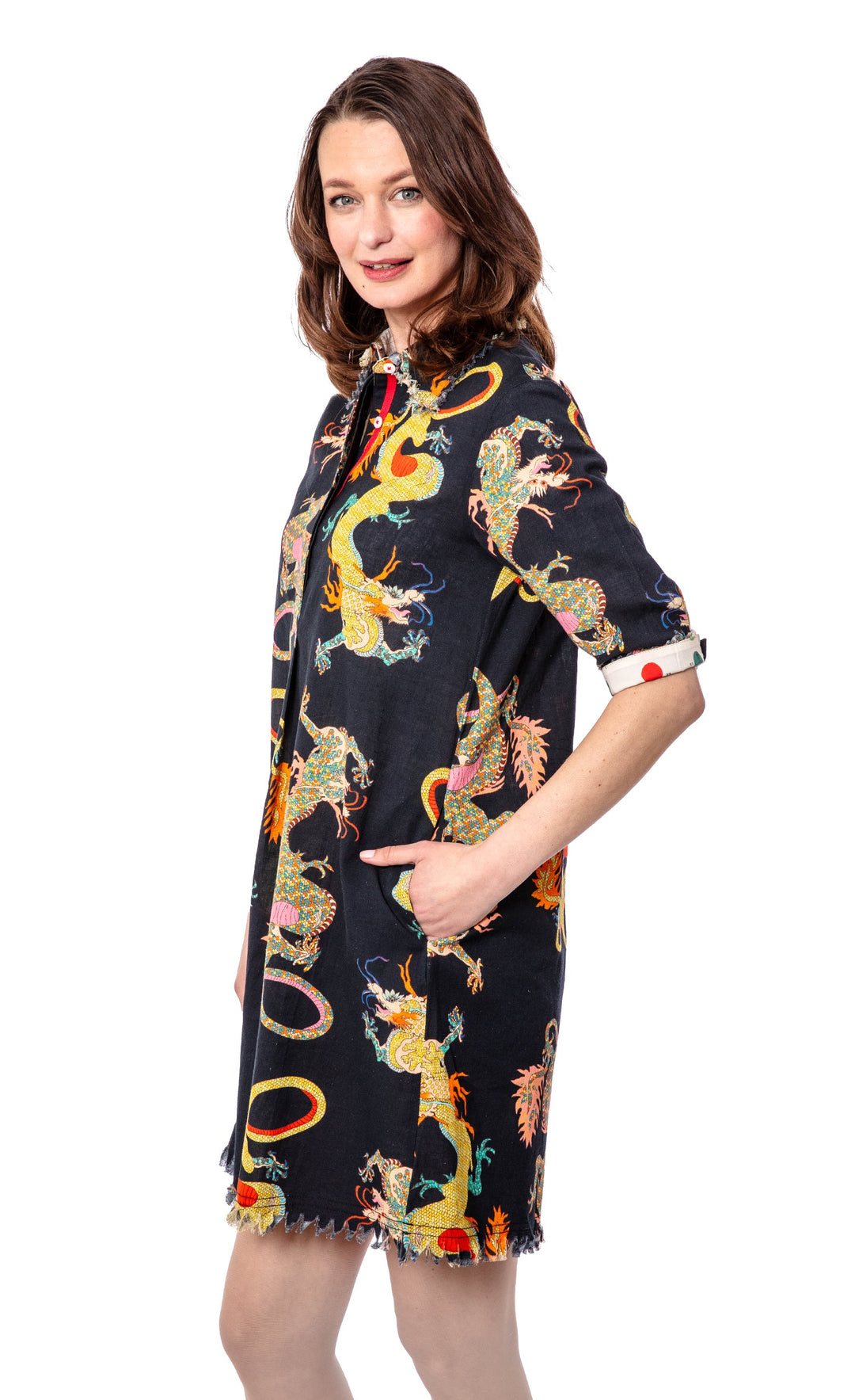 Dizzy-Lizzie Chatham Dress - Black Dragon available at Barbara Katz