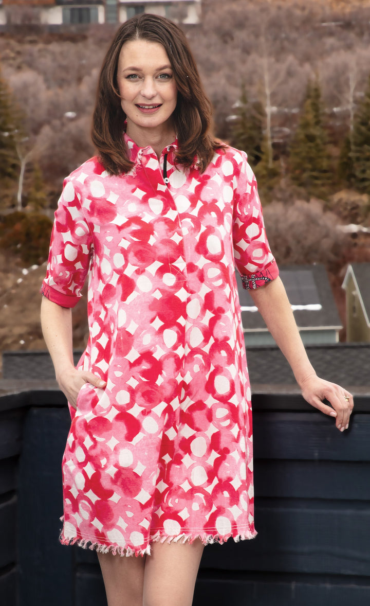 Dizzy-Lizzie Chatham Dress - Pink Watercolors available at Barbara Katz