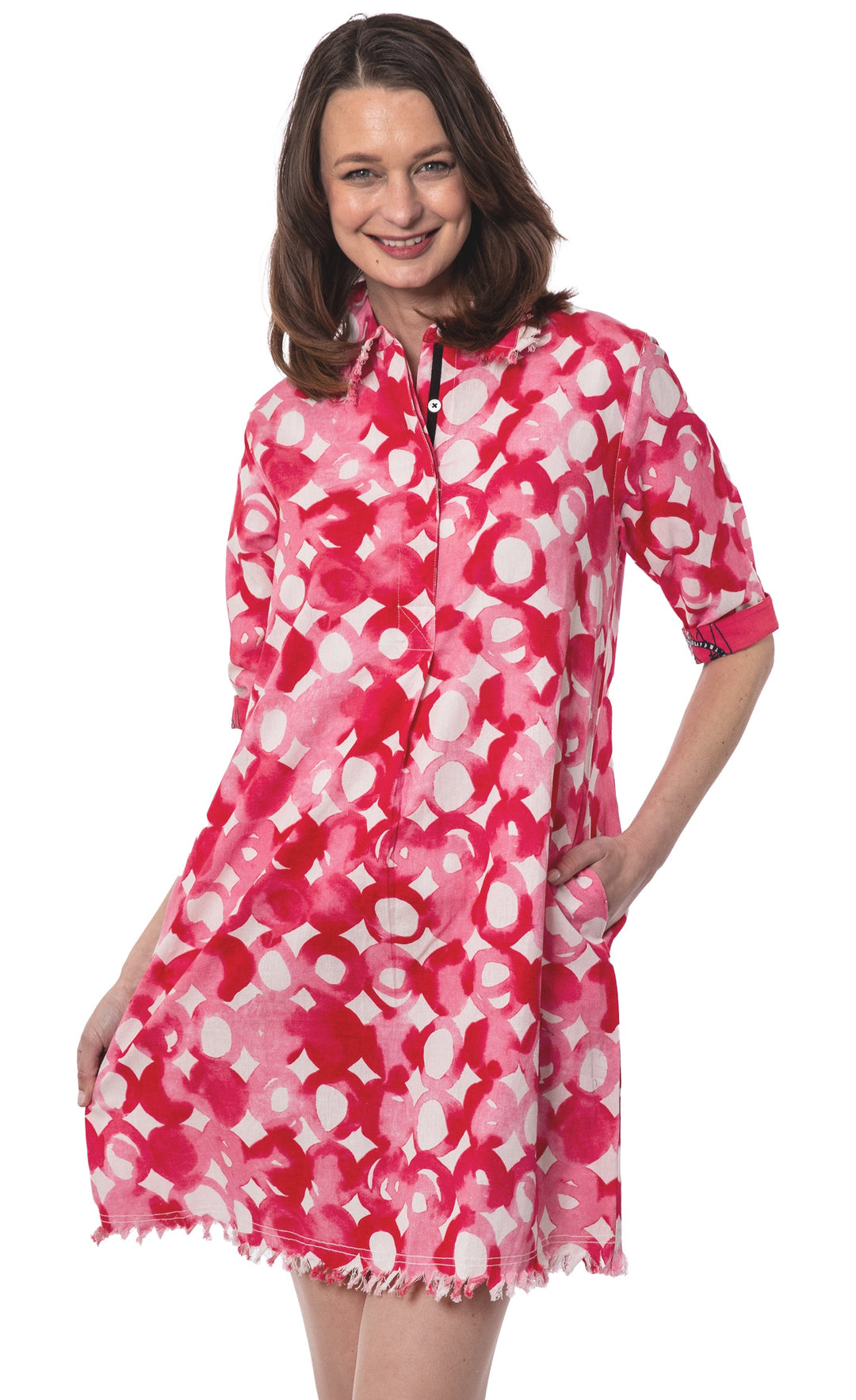 Dizzy-Lizzie Chatham Dress - Pink Watercolors available at Barbara Katz