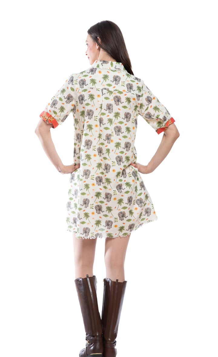Dizzy-Lizzie Chatham Dress in Elephant Print available at Barbara Katz