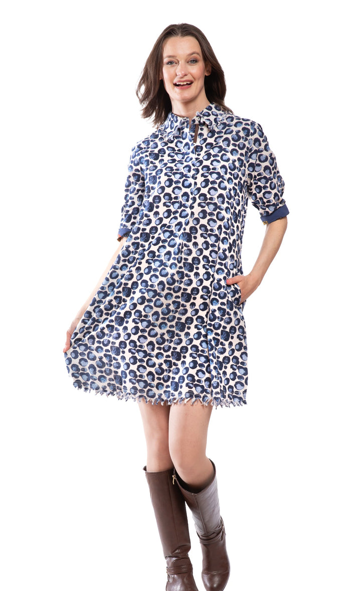Dizzy-Lizzie Chatham Dress - Blue Bubble Print available at Barbara Katz
