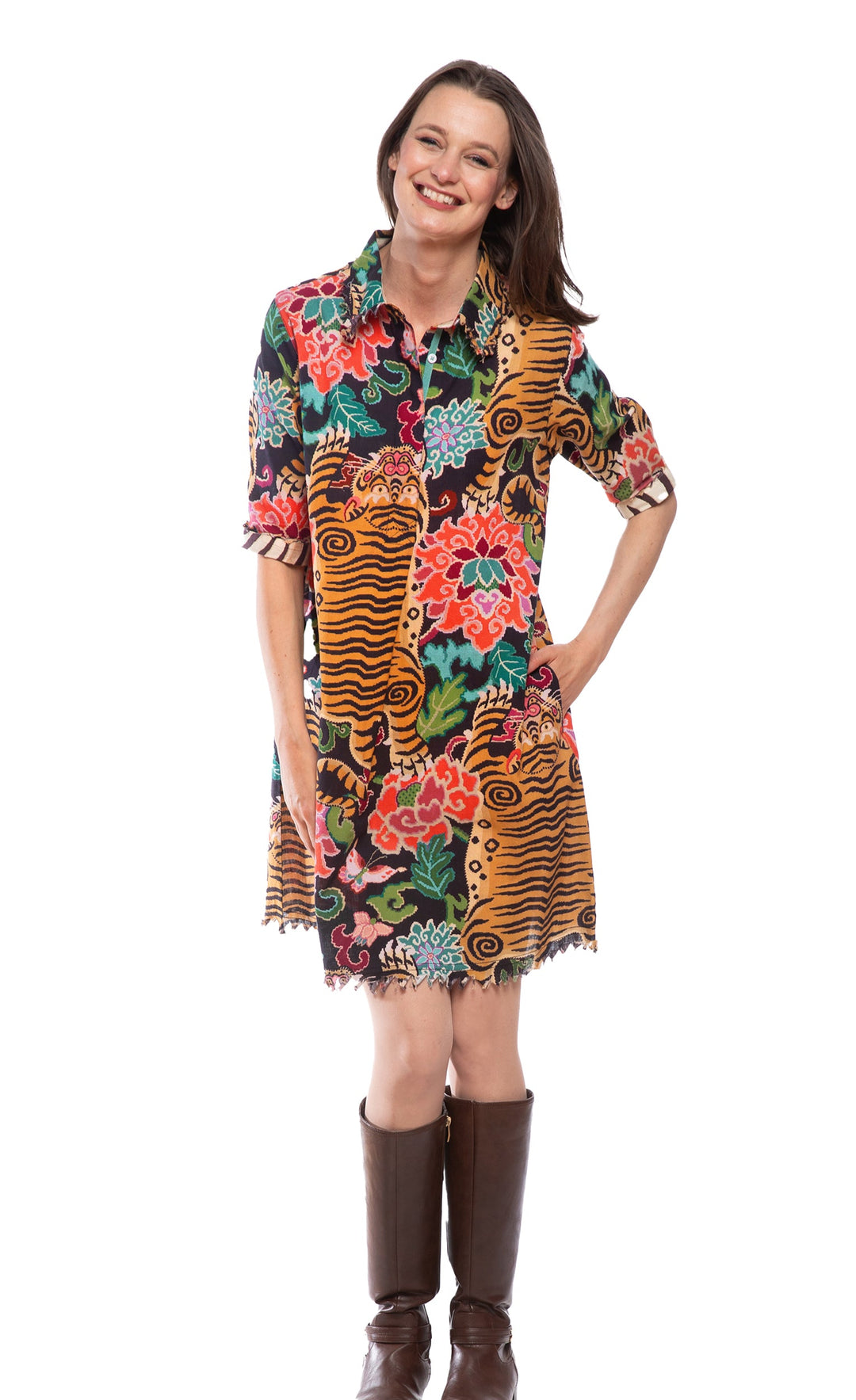 Dizzy-Lizzie Chatham Dress in Elephant Print available at Barbara Katz
