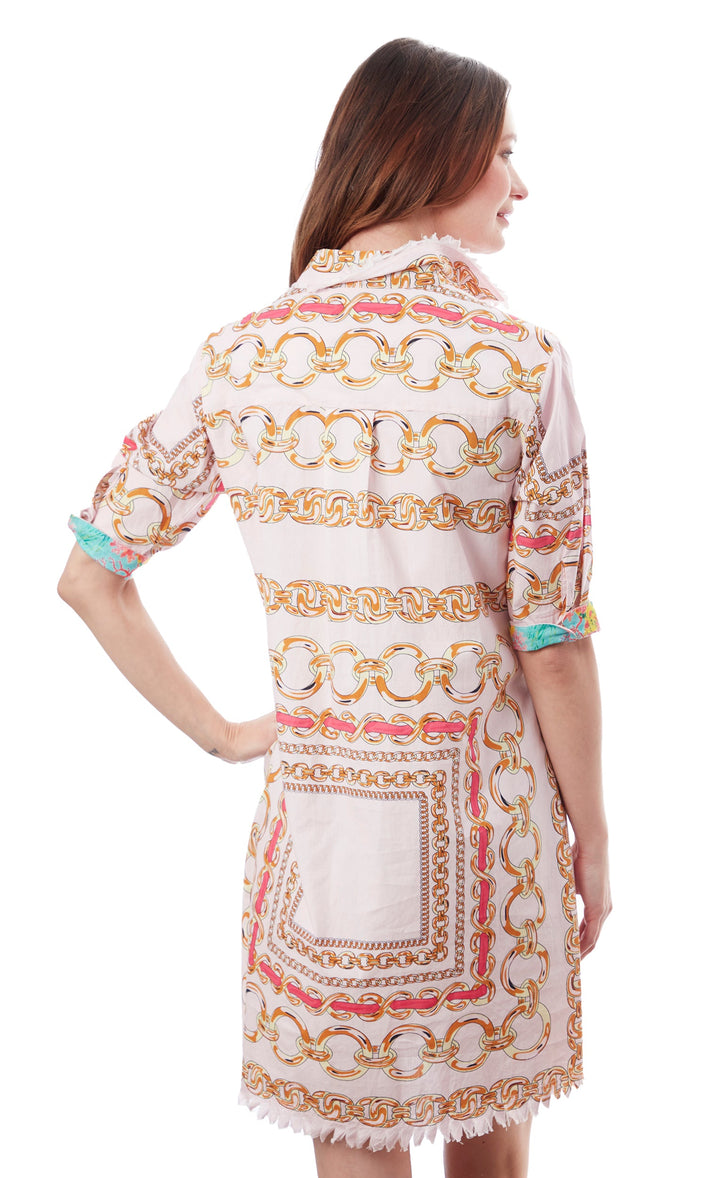 Dizzy-Lizzie Chatham Dress - Pink Links Print available at Barbara Katz