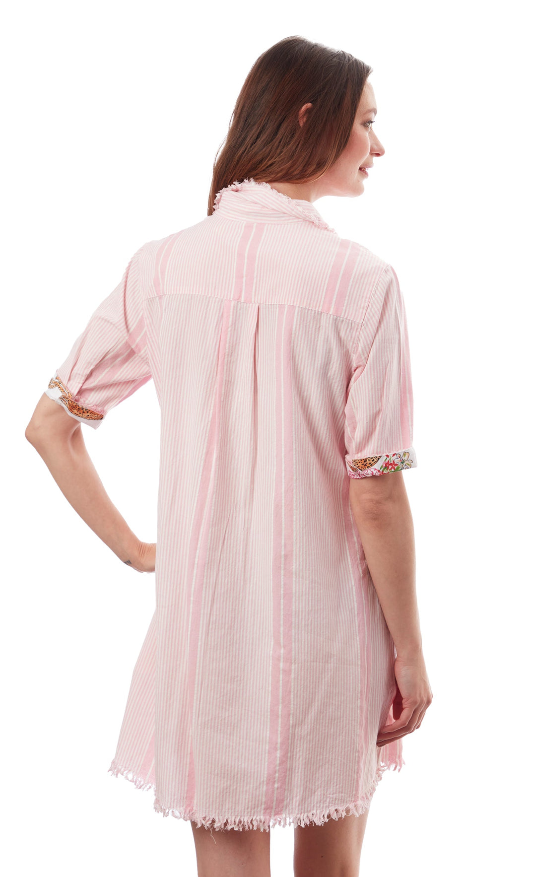 Dizzy-Lizzie Chatham Dress  - Pink White Stripes available at Barbara Katz