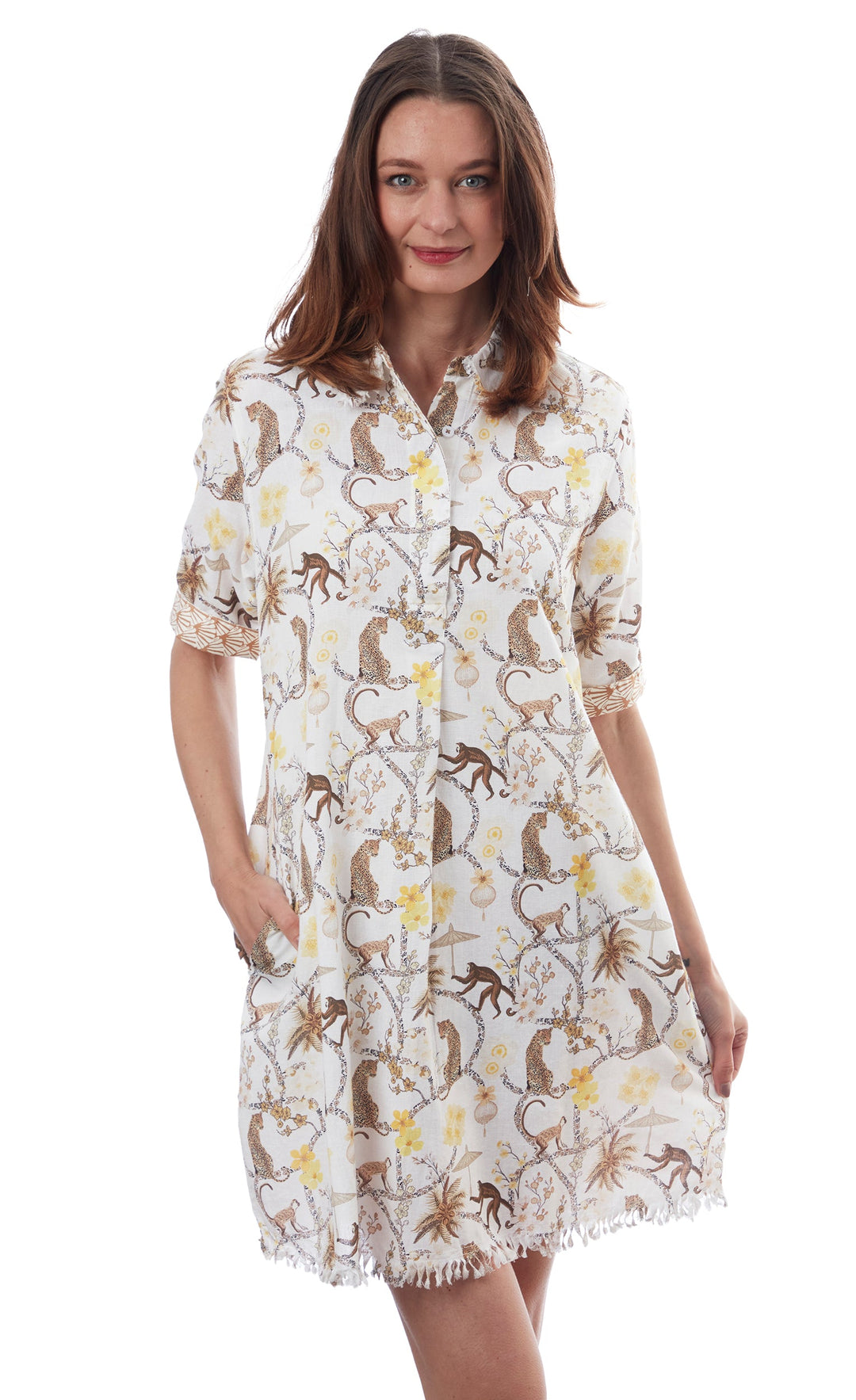 Dizzy-Lizzie Chatham Dress - Monkeys Print available at Barbara Katz