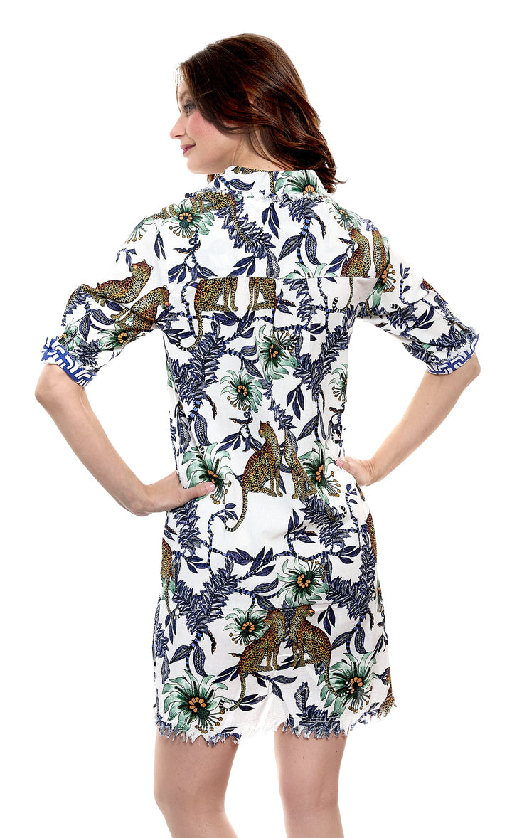 Dizzy-Lizzie Chatham Dress in Cheetahs & Flowers Print available at Barbara Katz