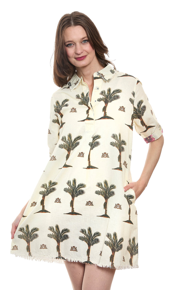 Dizzy-Lizzie Chatham Dress - Palms Print available at Barbara Katz
