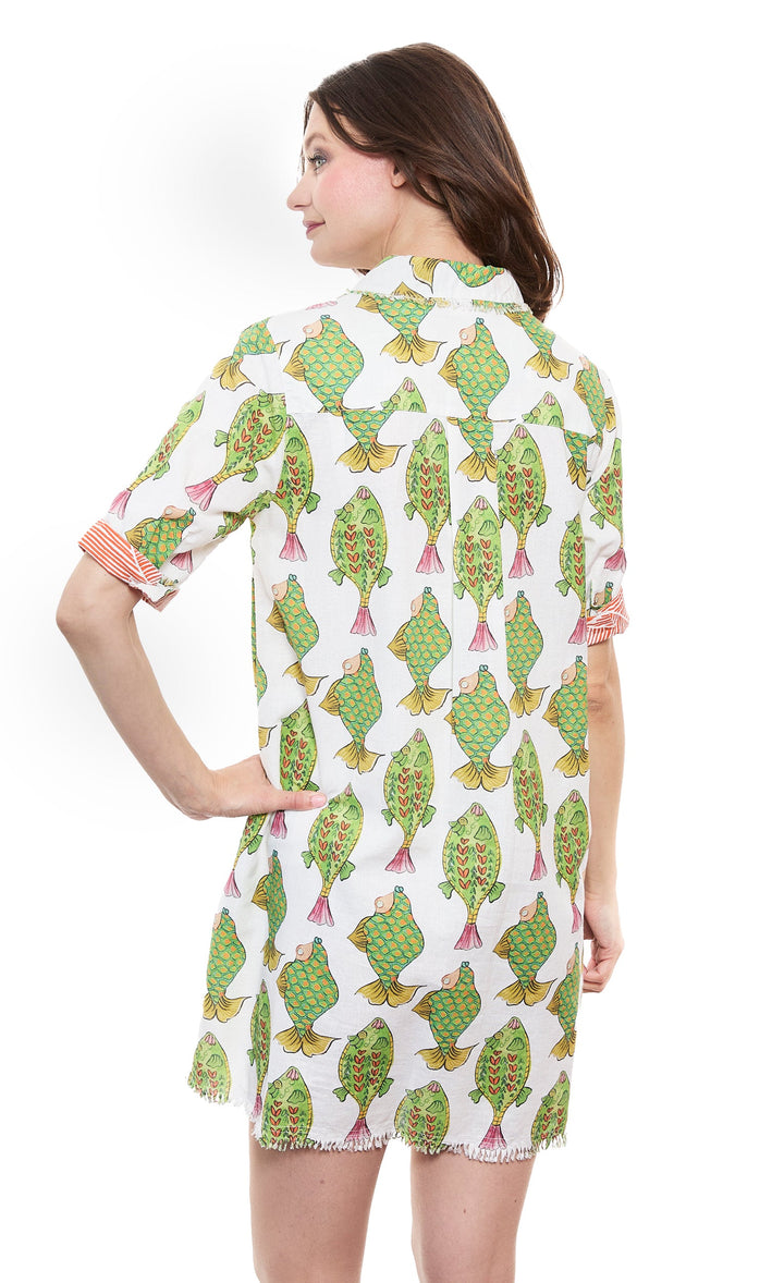Dizzy-Lizzie Chatham Dress in Fishes Print available at Barbara Katz