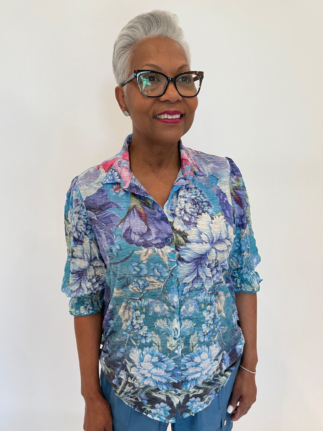 David Cline Airy Smock Sleeve Shirt in Vinet available at Barbara Katz