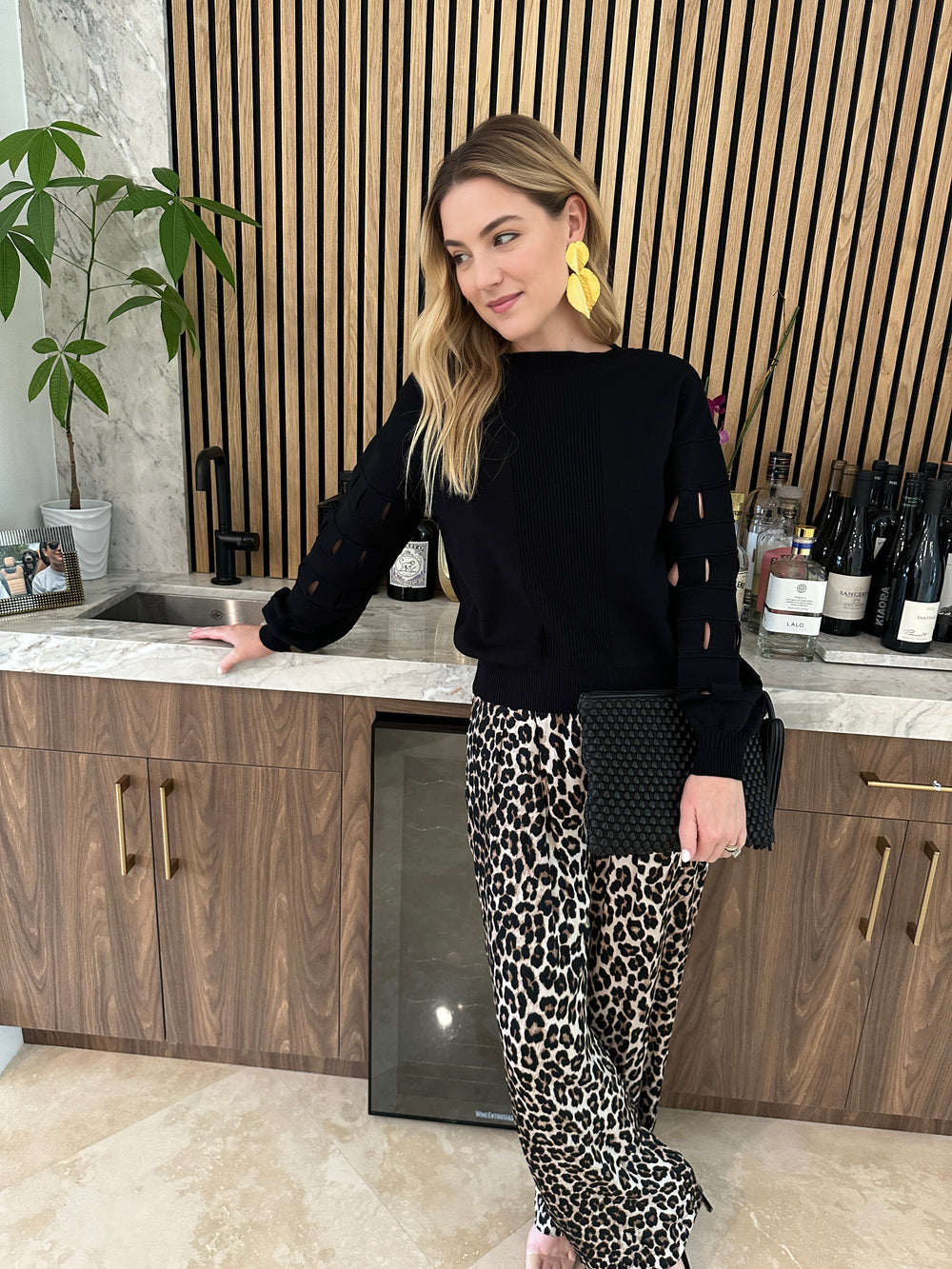 Suncoo Jake Leopard Wide Leg Pant