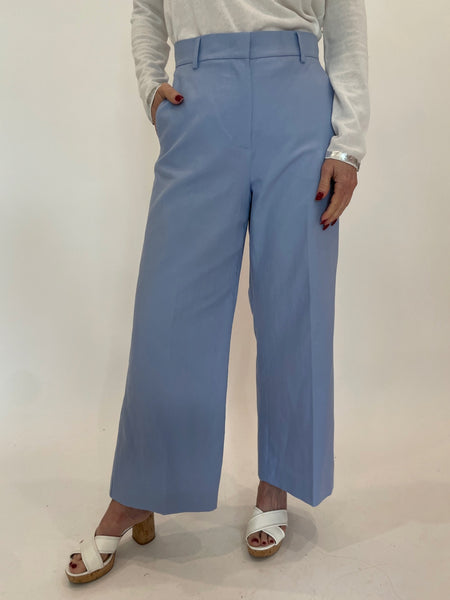 Max Mara Weekend Zircone Cotton/Linen Pants - Light Blue