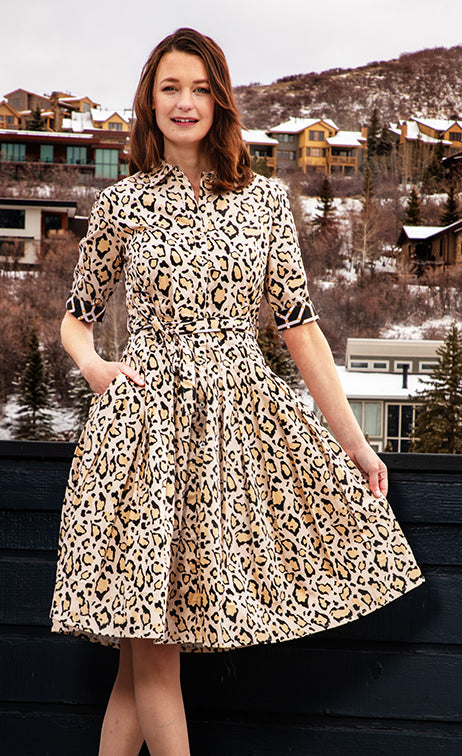 Dizzy-Lizzie Mrs Maisel Dress - Leopard Print available at Barbara Katz