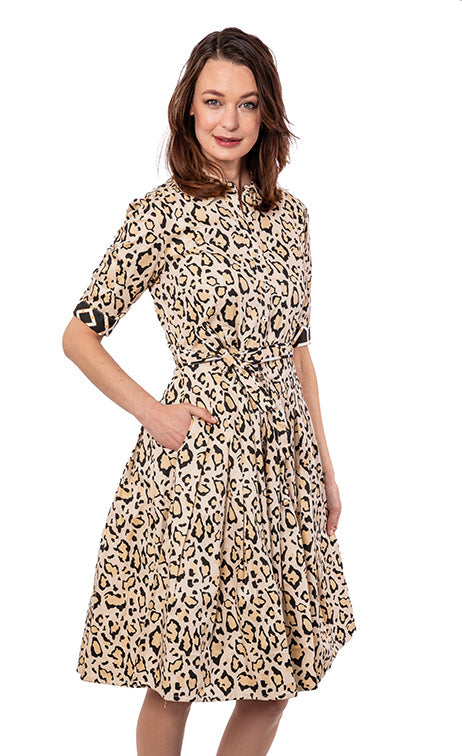 Dizzy-Lizzie Mrs Maisel Dress - Leopard Print available at Barbara Katz
