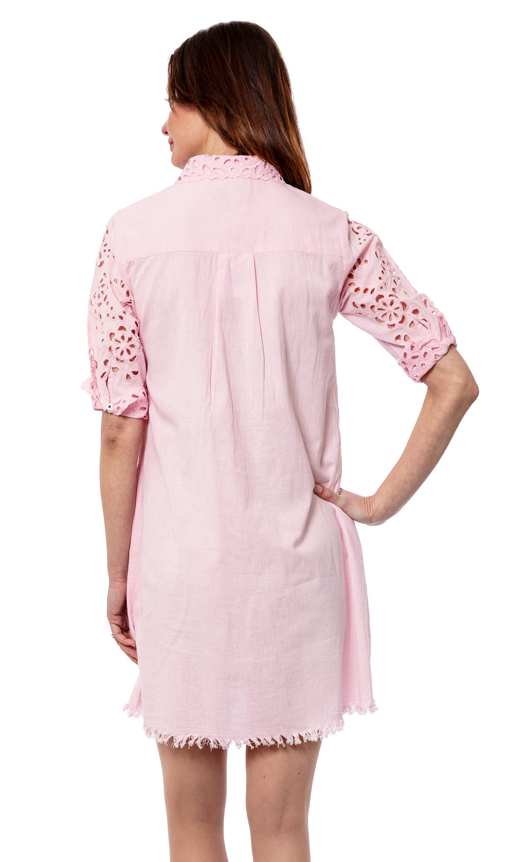 Dizzy-Lizzie Chatham Pink Eyelet Dress available at Barbara Katz