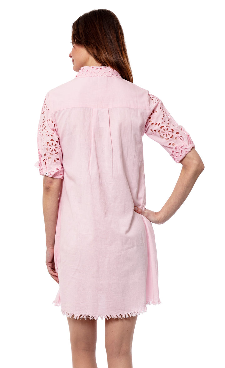 Dizzy-Lizzie Chatham Pink Eyelet Dress available at Barbara Katz