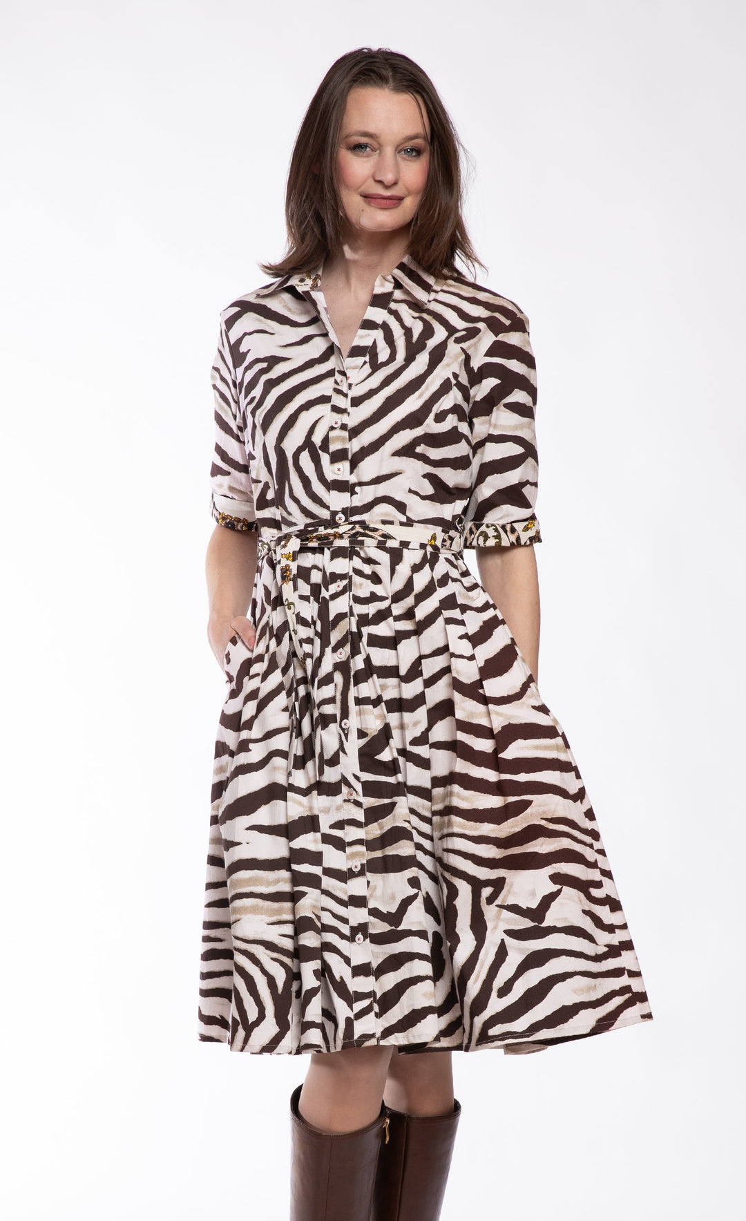 Dizzy-Lizzie Mrs Maisel Dress - Tiger Print available at Barbara Katz