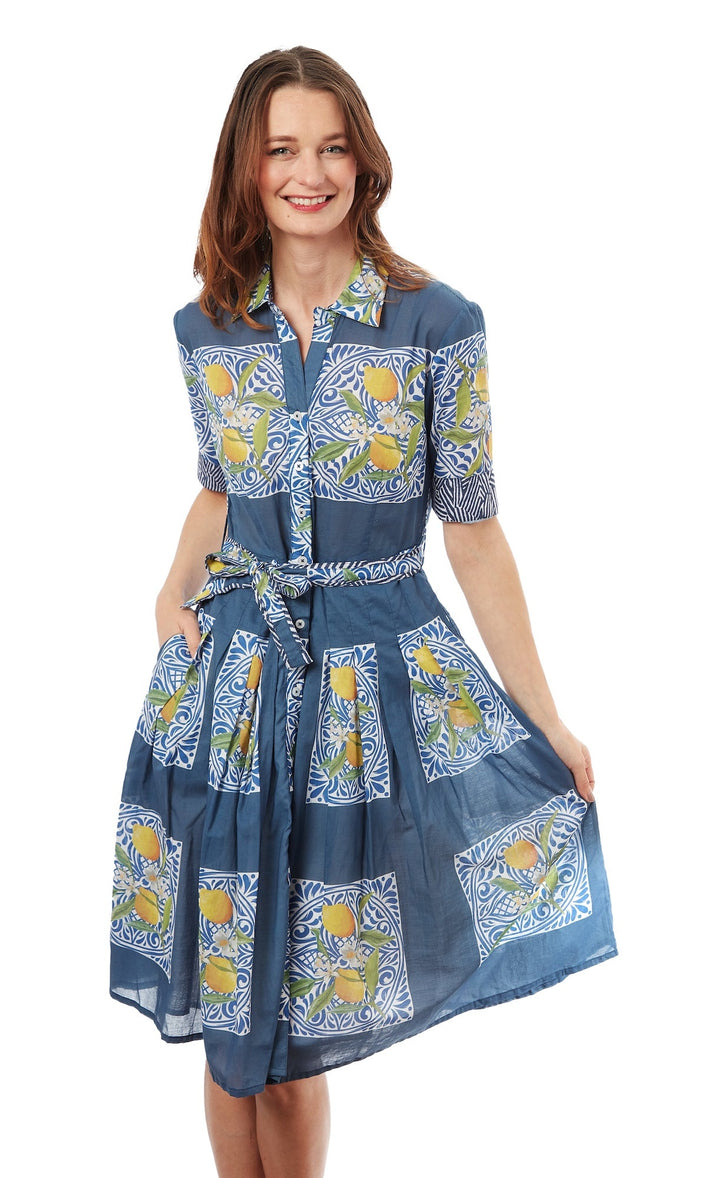 Mrs Maisel Dress - Lemons Navy