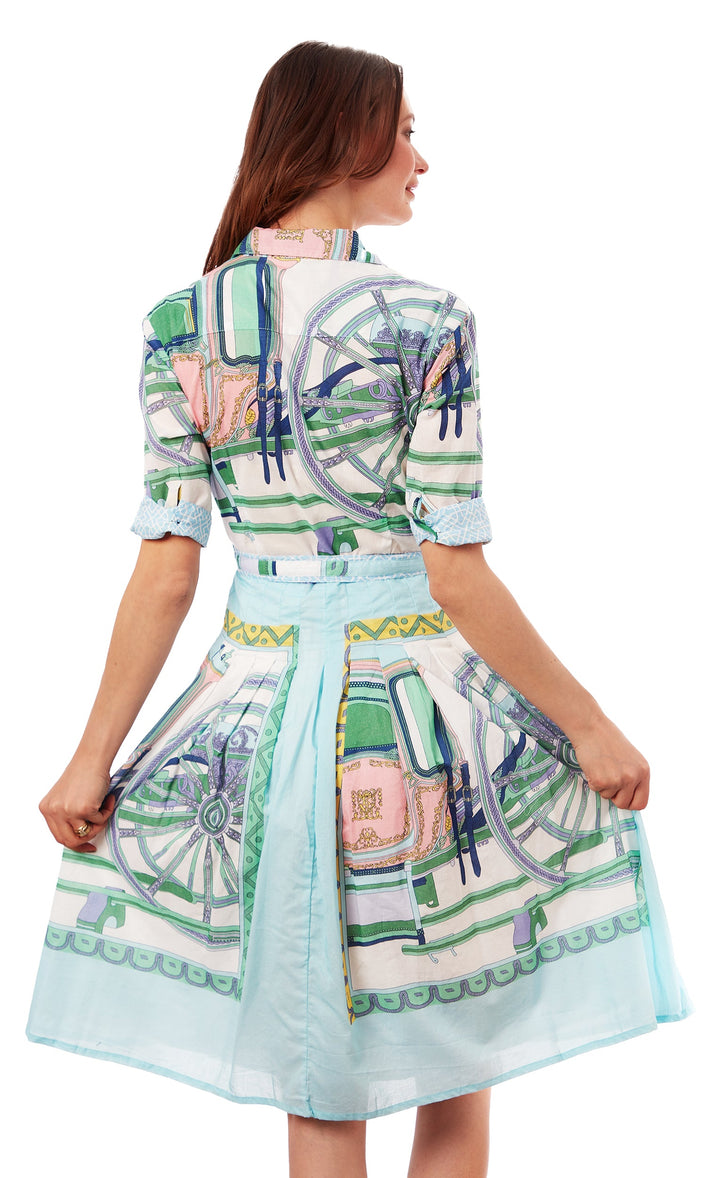 Dizzy-Lizzie Mrs Maisel Dress - Blue Wheel available at Barbara Katz
