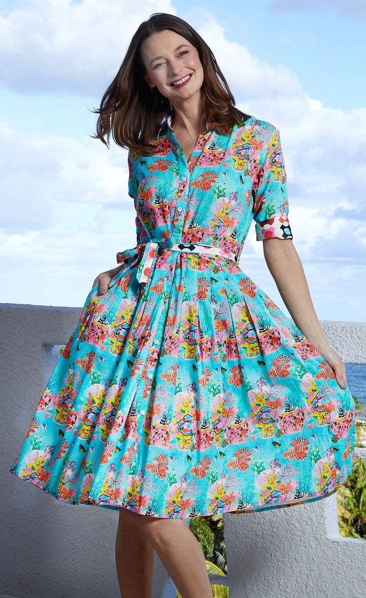 Dizzy-Lizzie Mrs Maisel Dress - Flowers And Dragons available at Barbara Katz