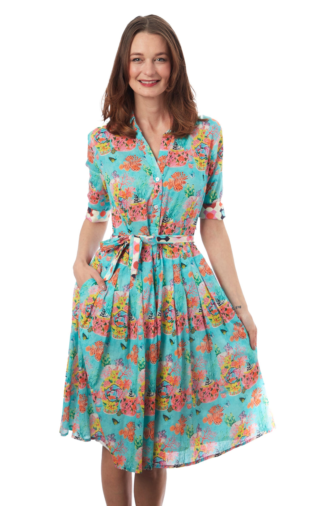 Dizzy-Lizzie Mrs Maisel Dress - Flowers And Dragons available at Barbara Katz