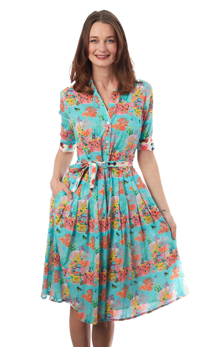 Dizzy-Lizzie Mrs Maisel Dress - Flowers And Dragons available at Barbara Katz