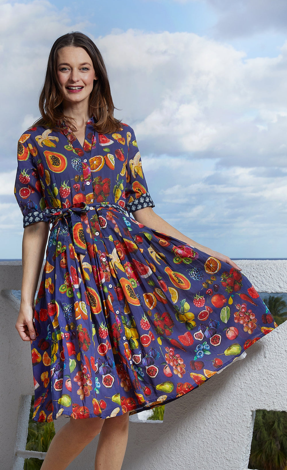 Dizzy-Lizzie Mrs Maisel Dress - Fruit Print available at Barbara Katz