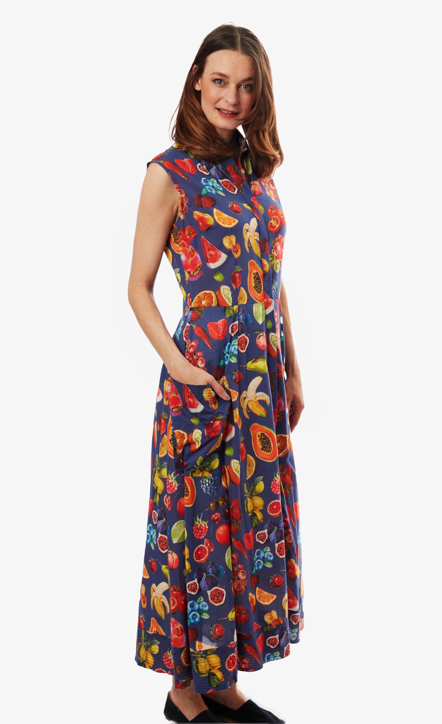 Dizzy-Lizzie Sea Island Dress - Fruit Print