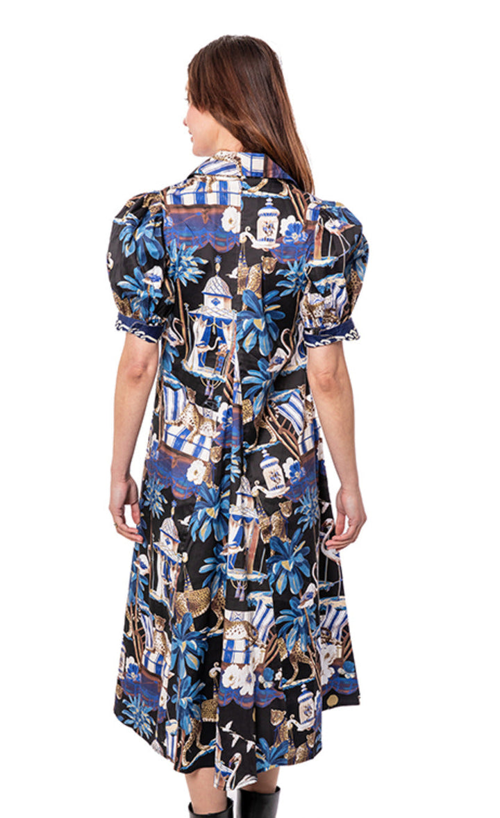 Dizzy-Lizzie Montauk Dress - Navy Pavilion Print available at Barbara Katz