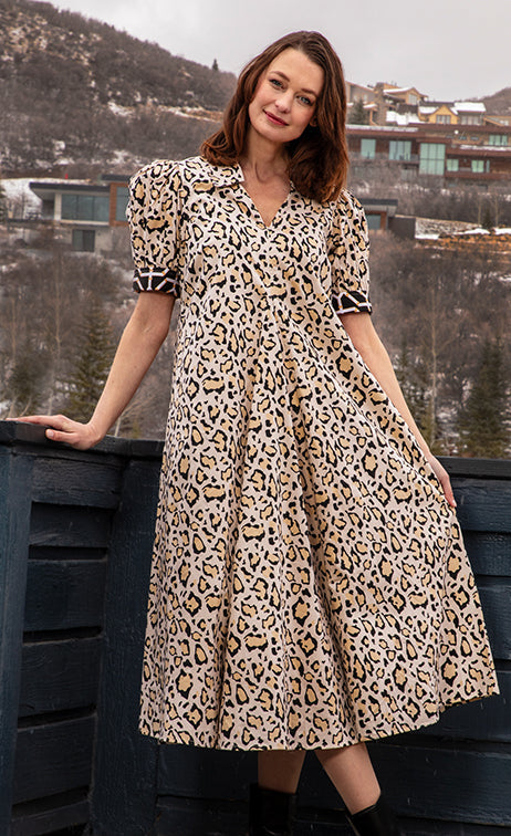 Dizzy-Lizzie Montauk Dress - Leopard Print available at Barbara Katz