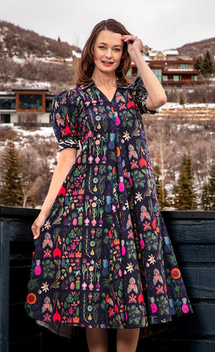 Dizzy-Lizzie Montauk Dress - Botanical Print available at Barbara Katz