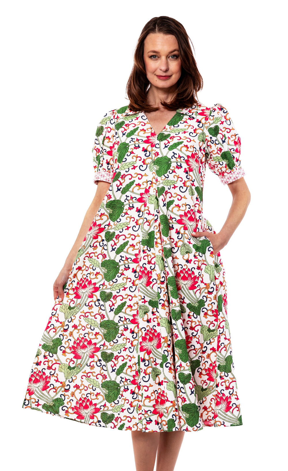 Dizzy-Lizzie Montauk Dress - White Floral available at Barbara Katz