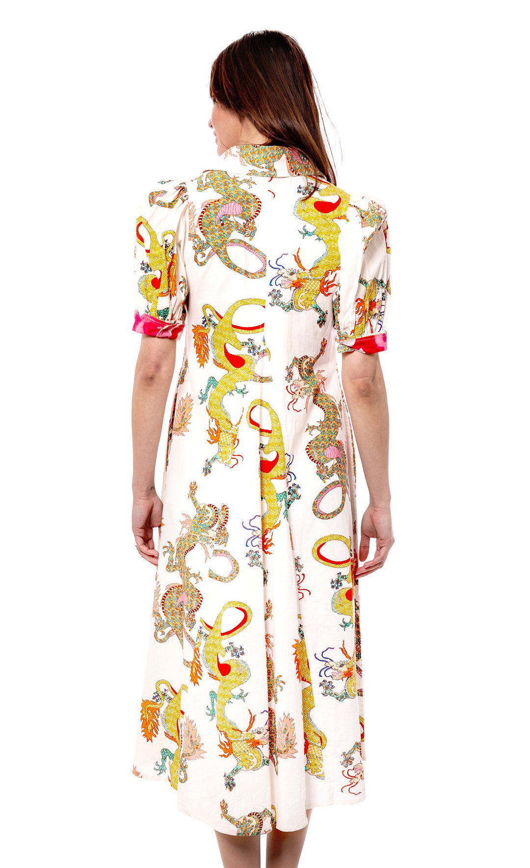 Dizzy-Lizzie Montauk Dress - White Dragon available at Barbara Katz