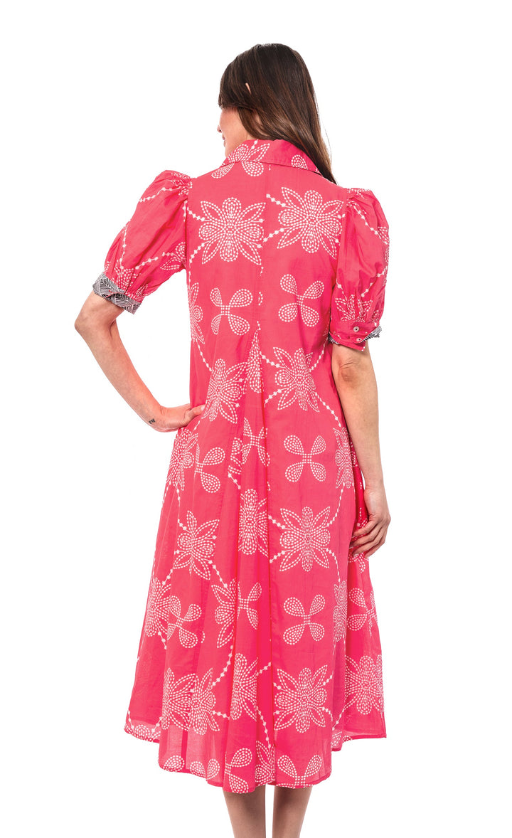 Dizzy-Lizzie Montauk Dress - Pink White Geo available at Barbara Katz