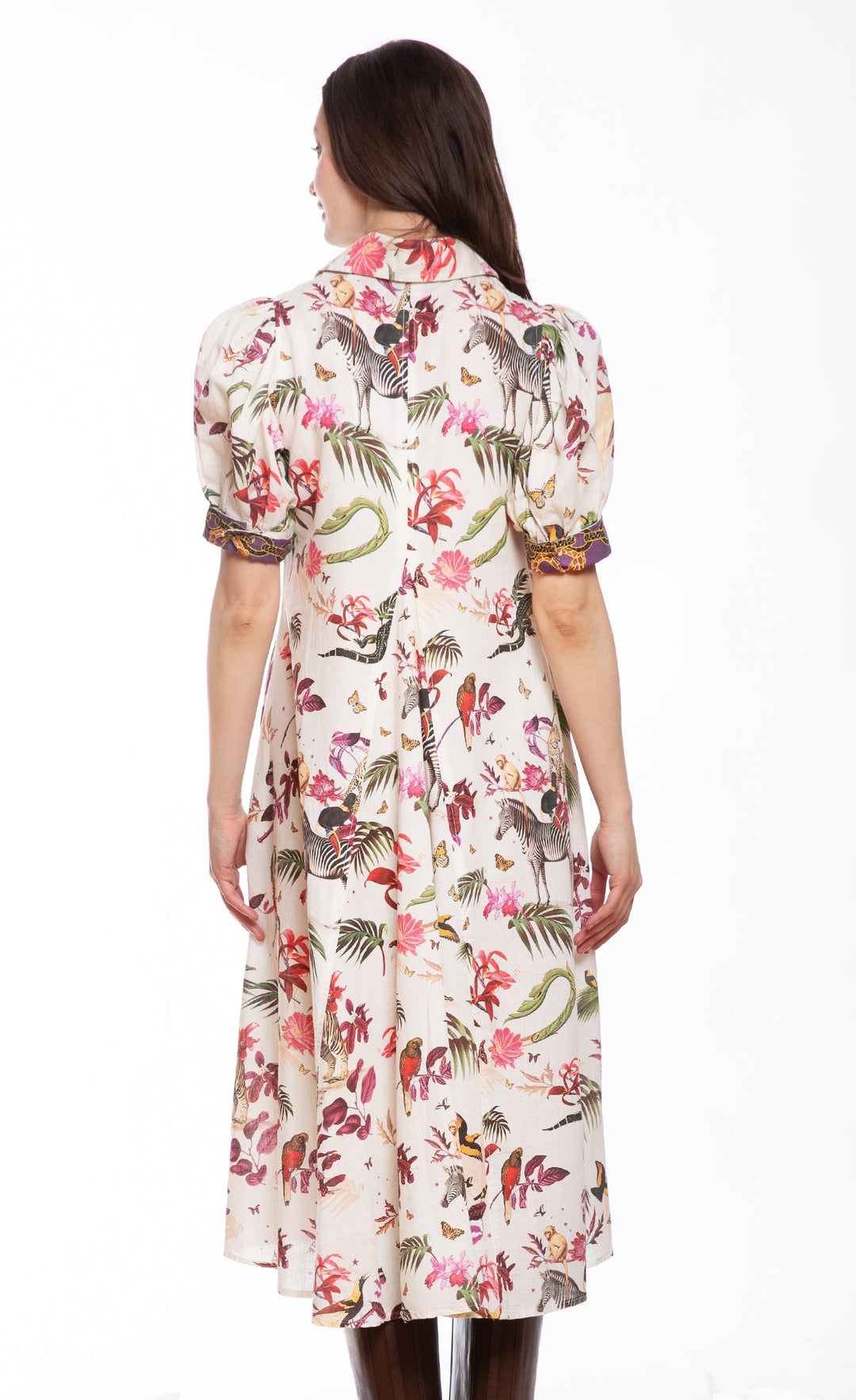 Dizzy-Lizzie Montauk Dress - Violet Safari Print available at Barbara Katz