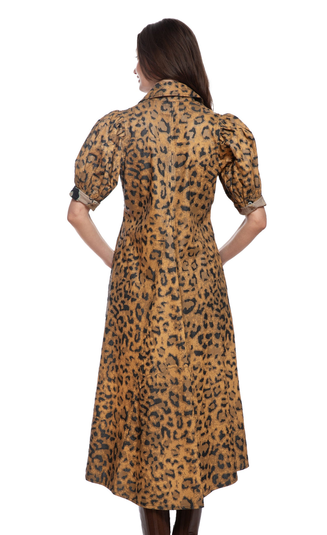 Dizzy-Lizzie Montauk Dress - Cheetah Print on Denim available at Barbara Katz