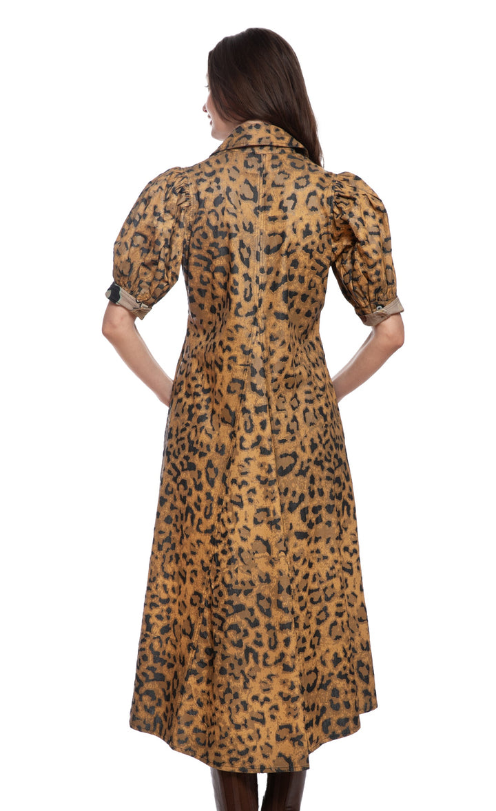 Dizzy-Lizzie Montauk Dress - Cheetah Print on Denim available at Barbara Katz
