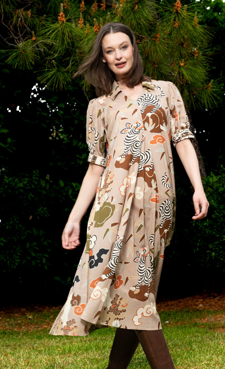 Dizzy-Lizzie Montauk Dress - Safari Print available at Barbara Katz