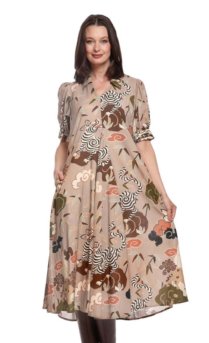 Dizzy-Lizzie Montauk Dress - Safari Print available at Barbara Katz