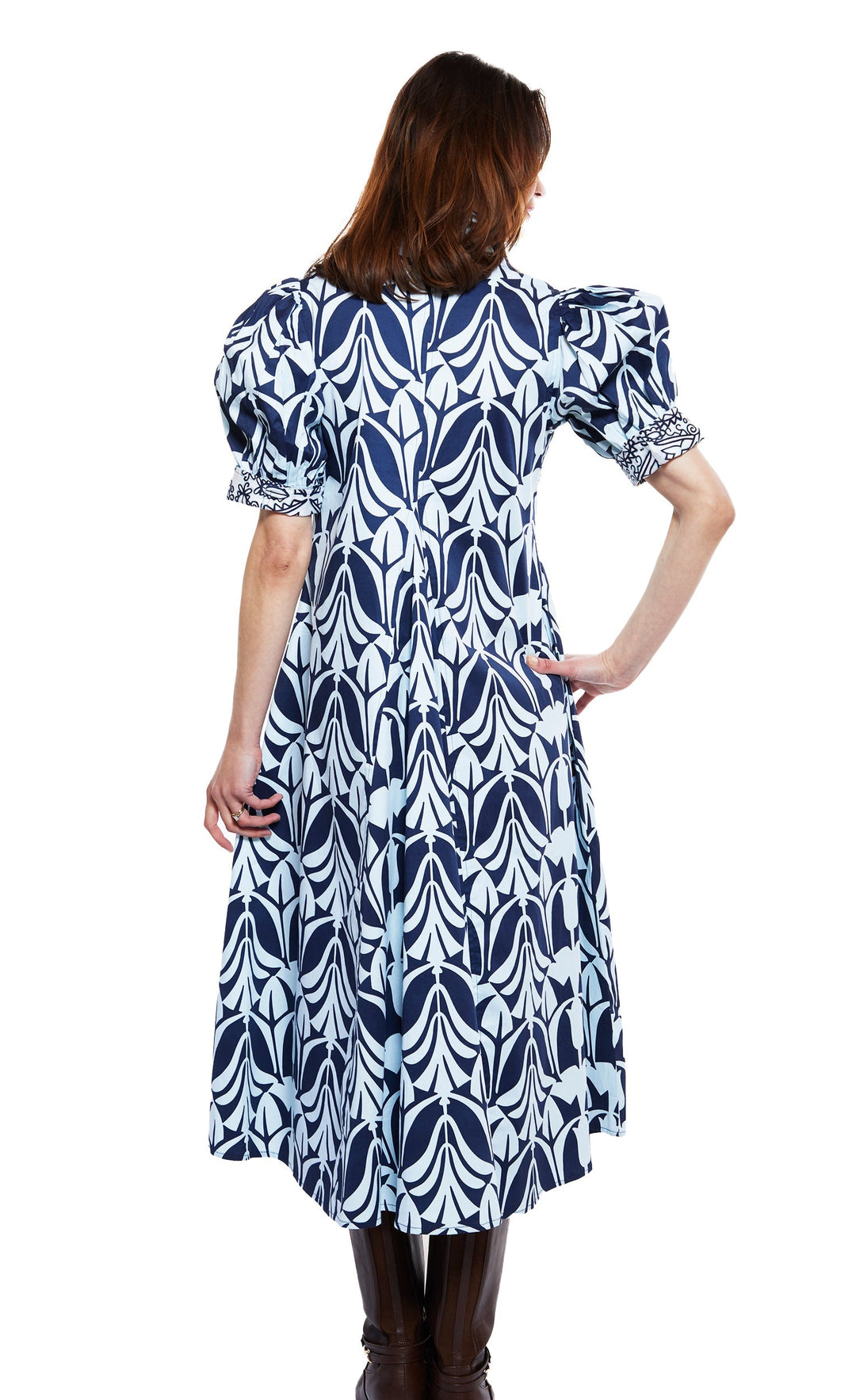 Dizzy-Lizzie Montauk Dress - Blue Tulip Print available at Barbara Katz