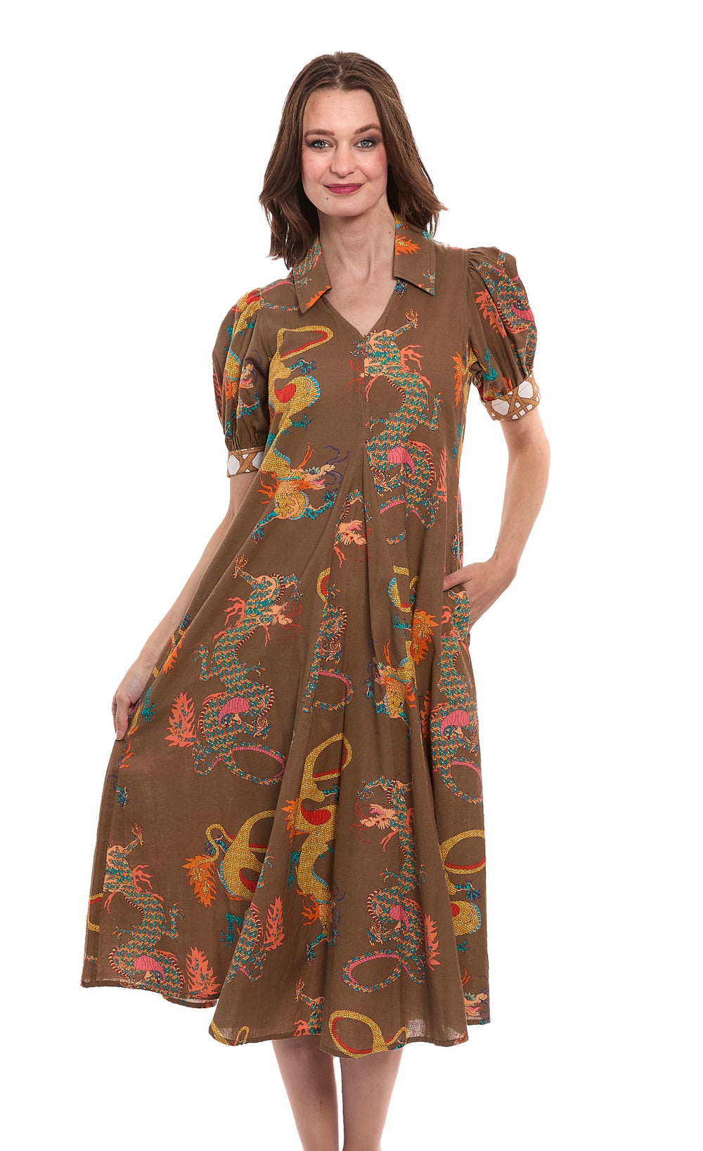 Dizzy-Lizzie Montauk Dress in Chocolate Dragon available at Barbara Katz
