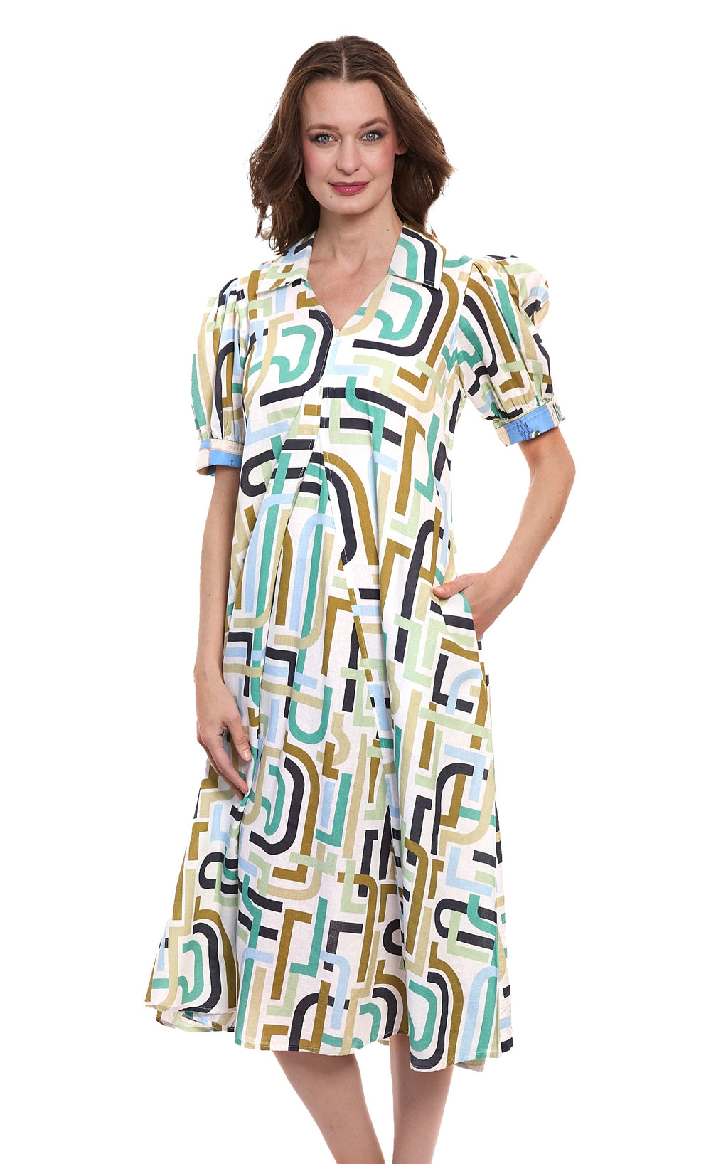 Dizzy-Lizzie Montauk Dress - Abstract Print available at Barbara Katz