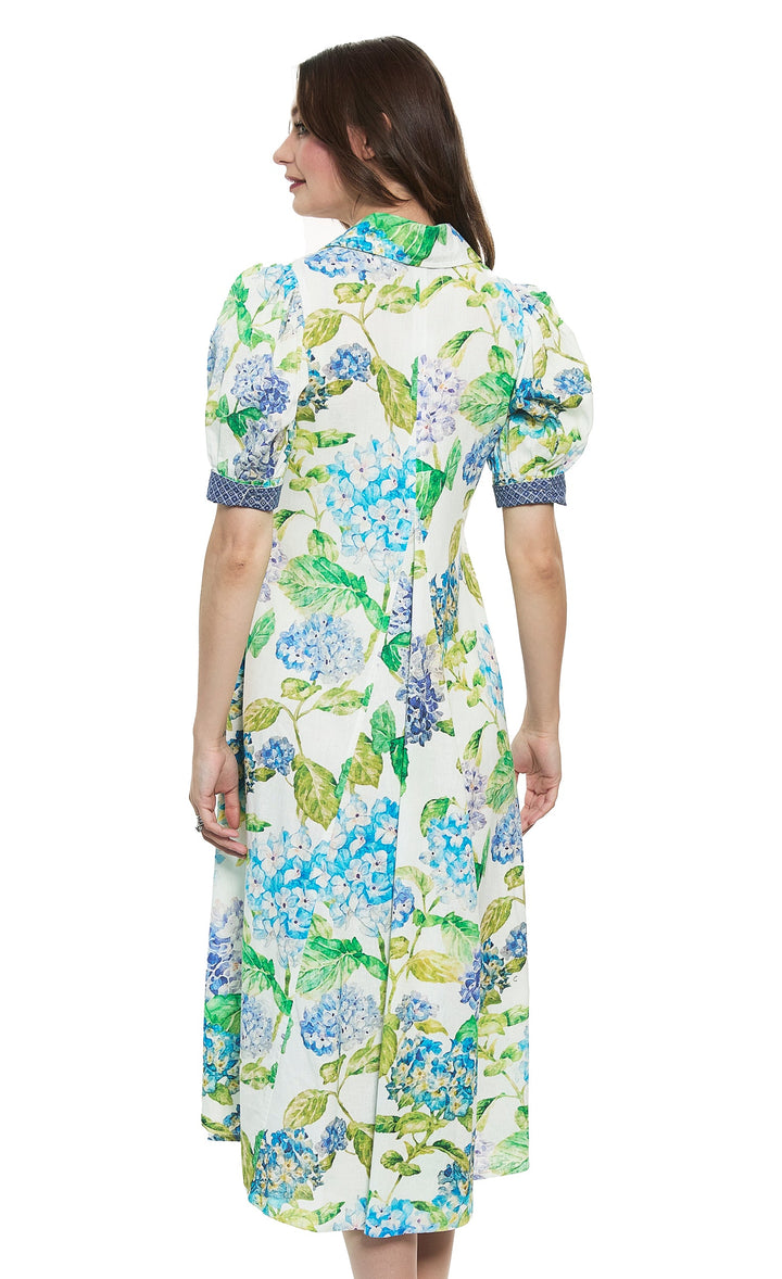 Dizzy-Lizzie Montauk Dress in Hydrangeas Print available at Barbara Katz