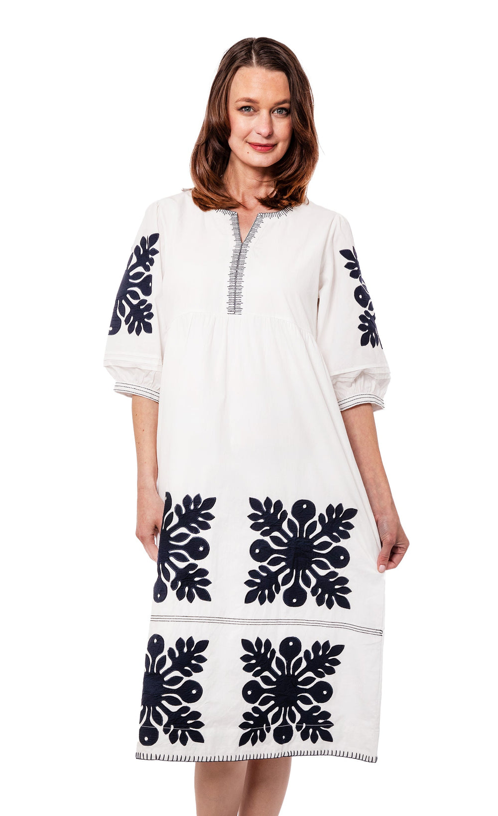 Dizzy-Lizzie Black and White Applique Dress available at Barbara Katz