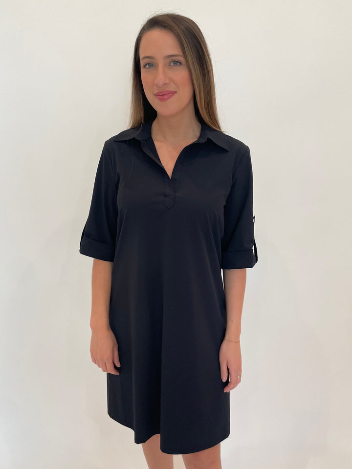 Peace of Cloth Ryan Tech Dress in Navy available at Barbara Katz