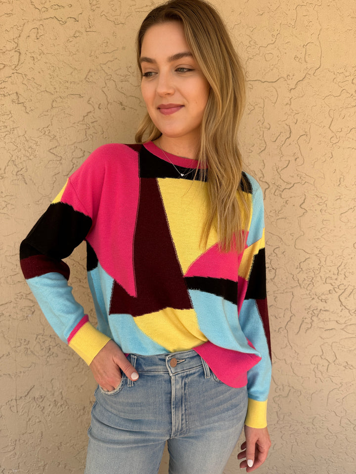 Suncoo Peio Geo Color Block Sweater