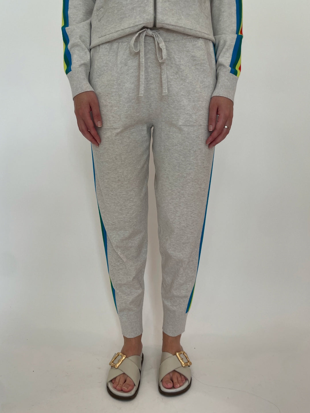 J Society Striped Joggers in Flax available at Barbara Katz