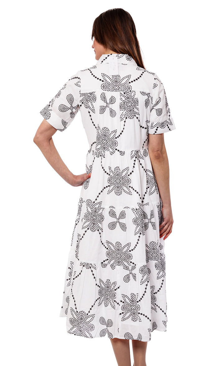 Dizzy-Lizzie Palm Desert Dress - Black White Geo available at Barbara Katz
