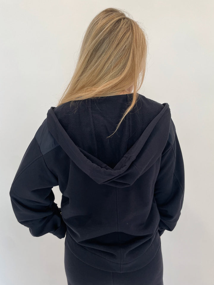 Margittes Drawstring Hoodie in Marine available at Barbara Katz