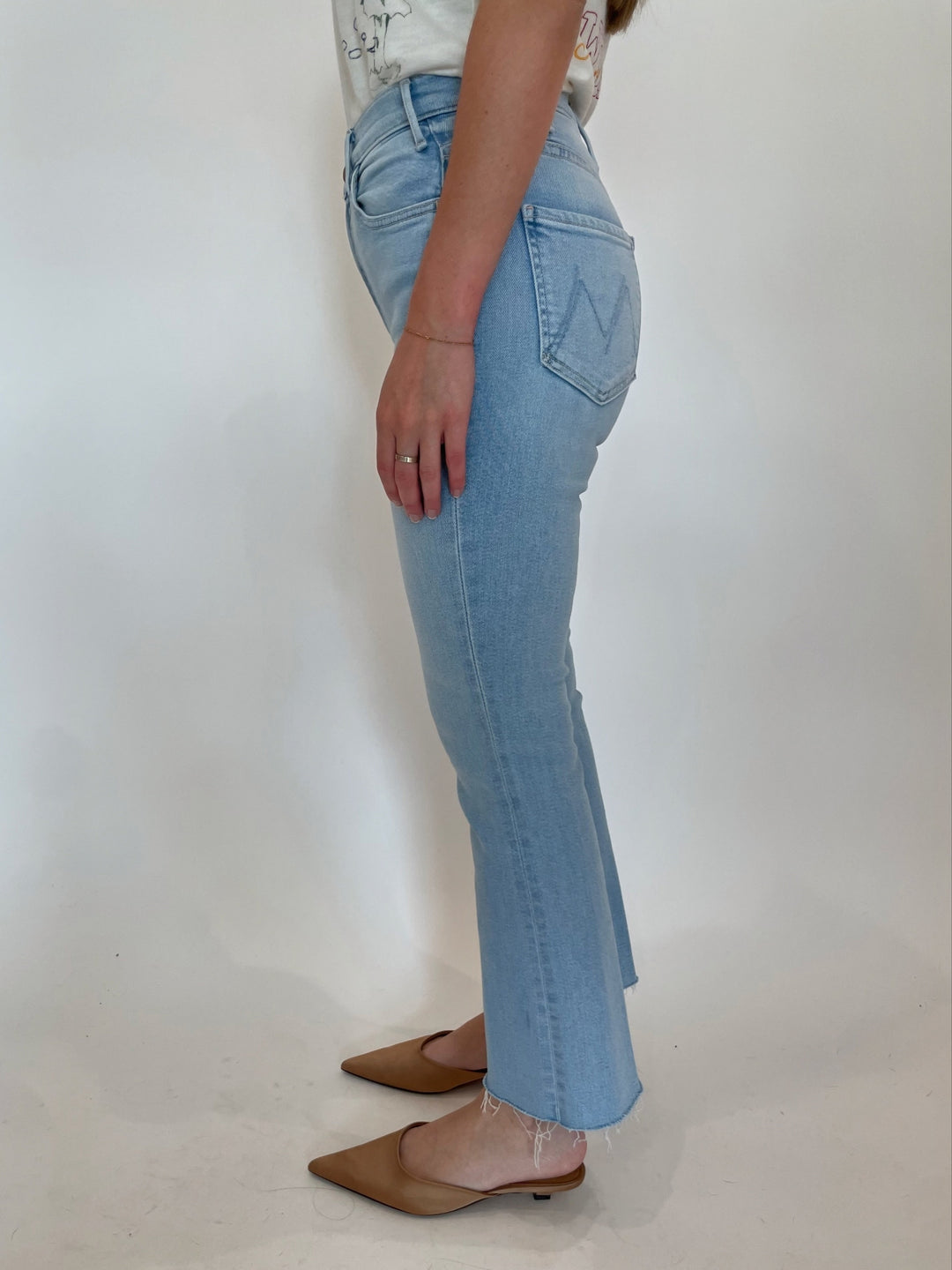 MOTHER The Hustler Ankle Fray Jeans in Ball's In Your Court available at Barbara Katz